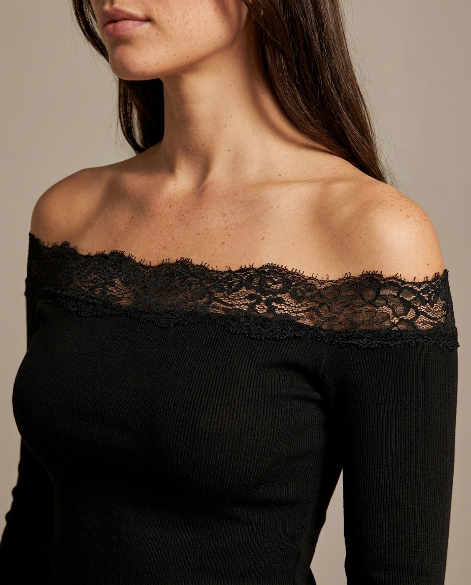 Lantern Lace Off-Shoulder Top